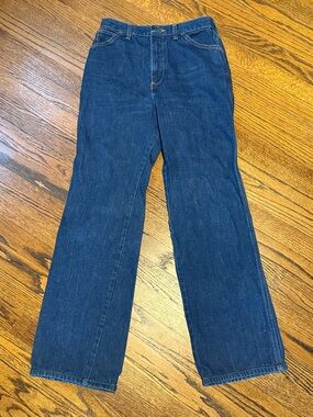 B37 Wrangler Women's 10 Dark Blue Straight Wide Leg Jeans
